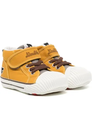 Miki House Embroidered-logo touch-strap sneakers