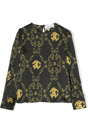 Roberto Cavalli Logo-print silk blouse