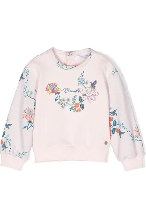 Roberto Cavalli Floral-embroidered crew-neck sweatshirt