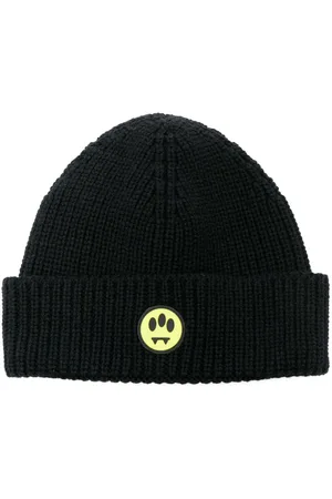 BARROW Logo-patch purl-knit beanie
