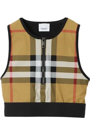 Burberry Vintage Check-pattern sleeveless crop top