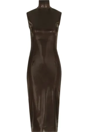 Dolce & Gabbana Coated high-neck midi dress