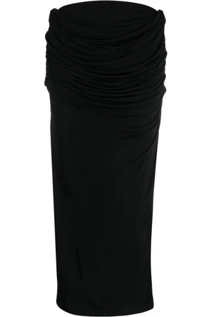 Paris Georgia Draped midi straight skirt