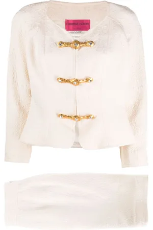 Christian Lacroix 2009 pre-owned toggle-fastening jacquard skirt suit