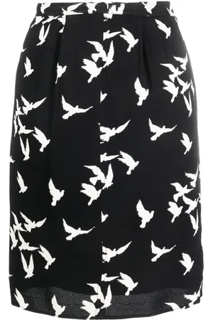 Saint Laurent 1978 dove birds print skirt