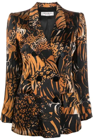 Saint Laurent 1990 animal-print silk blazer