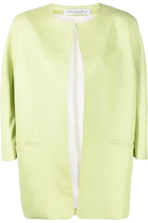 Dior 1980s collarless open-front silk jacket
