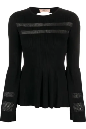 Twin-Set Semi-sheer panel knitted jumper