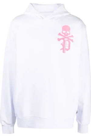 Philipp Plein Gothic Plein logo-flocked cotton hoodie