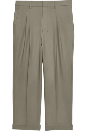 Ami Box-pleated cropped trousers