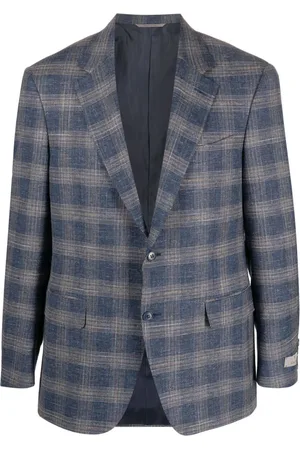 CANALI Plaid-pattern single-breasted blazer
