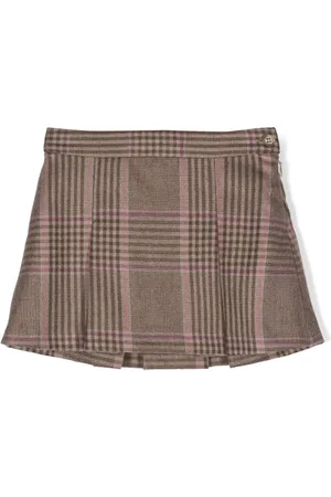 BONPOINT Tutti check-print pleated skirt