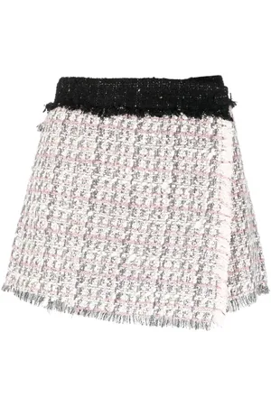 Msgm Wrap-front tweed skorts