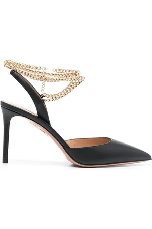 Aquazzura Flash 95mm leather pumps
