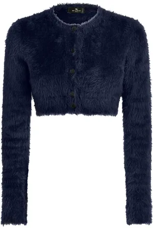 Etro Brushed-knit cropped cardigan