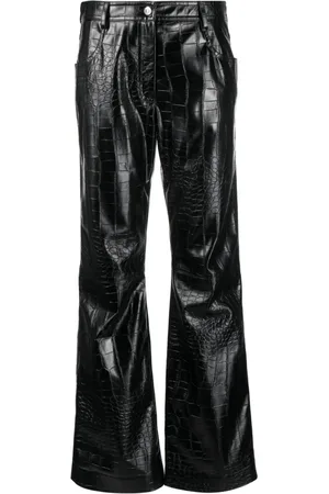 Msgm Embossed-crocodile straight-leg trousers