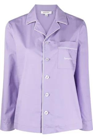 Sporty & Rich Chest-pocket button-up pyjama top