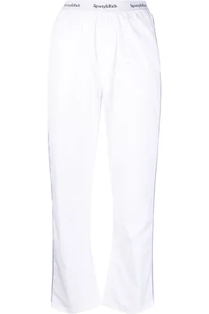 Sporty & Rich Logo-waistband cotton pyjama trousers