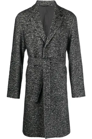 LARDINI Single-breasted belted coat