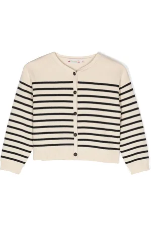 BONPOINT Stripe-print merino-cotton blend cardigan