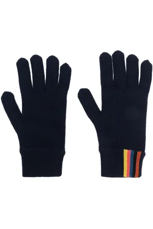 Paul Smith Striped knitted wool gloves