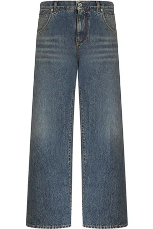 Etro Wide-leg cropped cotton jeans