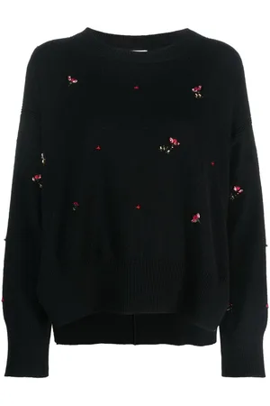 Barrie Floral-embroidery cashmere jumper