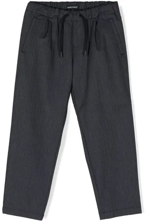 Emporio Armani Drawstring-waist straight-leg trousers