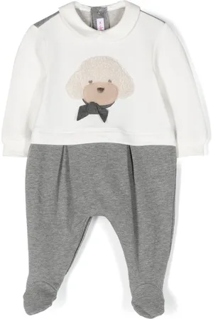 Il gufo Embroidered-motif cotton babygrow