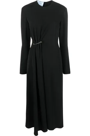 Prada Safety-pin gathered midi dress