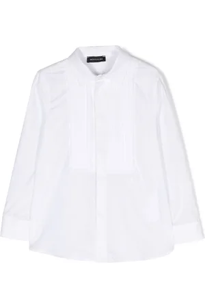 MONNALISA Pintuck-detail cotton shirt