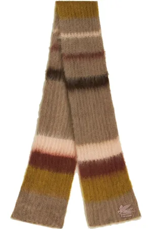 Etro Striped ribbed-knit scarf