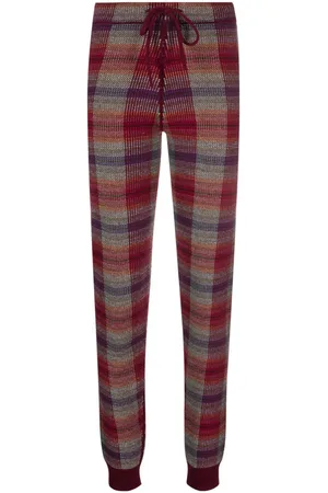 Barrie Plaid check-print knitted trousers