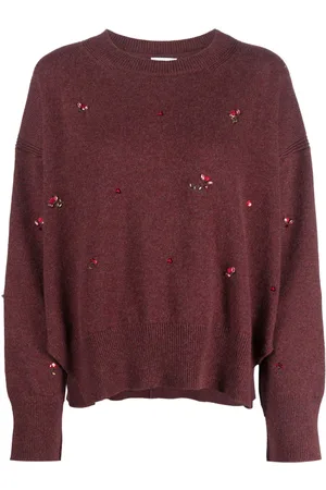 Barrie Floral-embroidery cashmere jumper