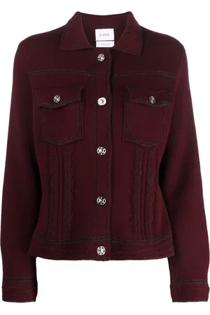 Barrie Contrast-stitching denim-effect jacket