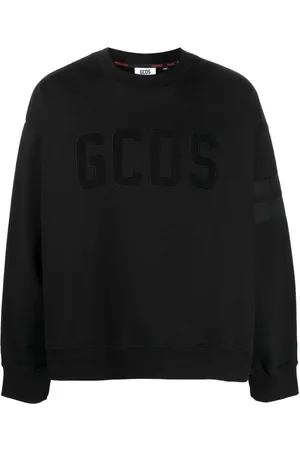 GCDS Flocked-logo cotton sweatshirt