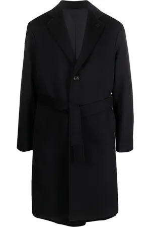 LARDINI Tied-waist wool coat