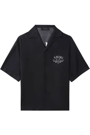 AMIRI Logo-print short-sleeve silk shirt