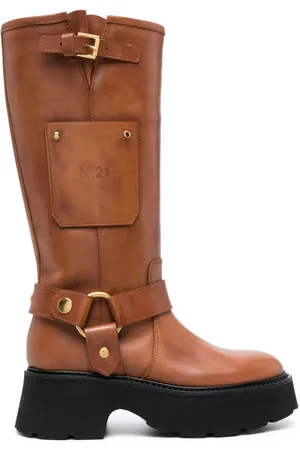 Nº21 60mm debossed-logo leather boots