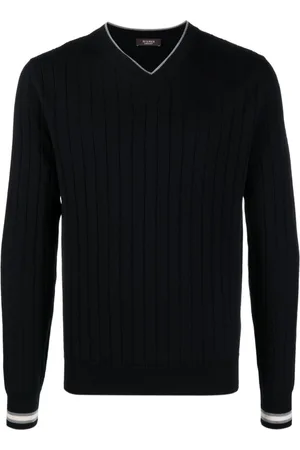 PESERICO SIGN V-neck ribbed-knit virgin-wool jumper