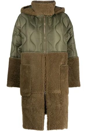 Blancha Panelled quilted hooded jacket