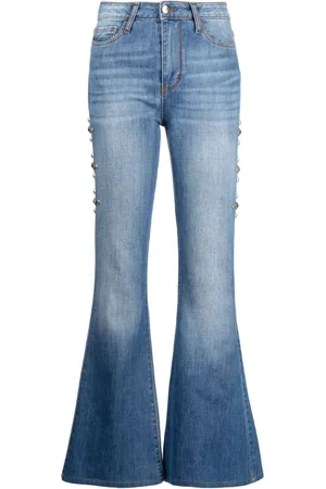 Madison.Maison Stud-embellished flared jeans