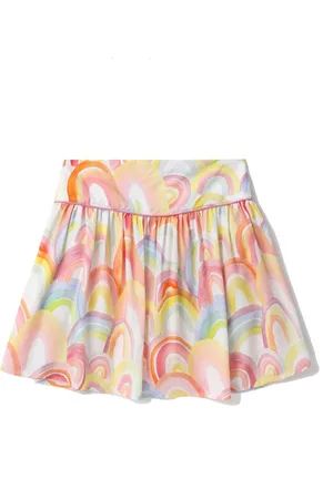 Stella McCartney Watercolour-effect lyocell flared skirt