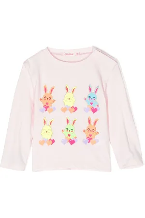 Billieblush Neon Bunny-print cotton sweatshirt