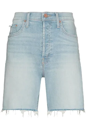 Mother The Tripper frayed-edge denim shorts