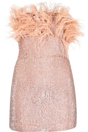 Retrofete Feather-detail mini dress