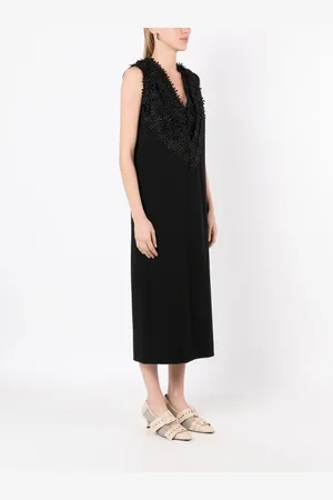 Gloria Coelho Floral-appliqué midi dress