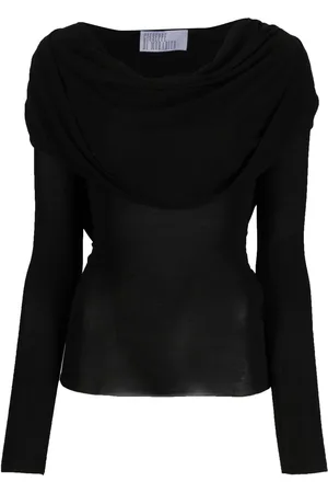 GIUSEPPE DI MORABITO Draped-detailing long-sleeve T-shirt