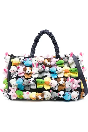 La Milanesa Large Toys-appliqué cotton tote bag