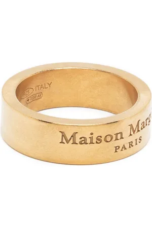 Maison Margiela Engraved-logo silver ring